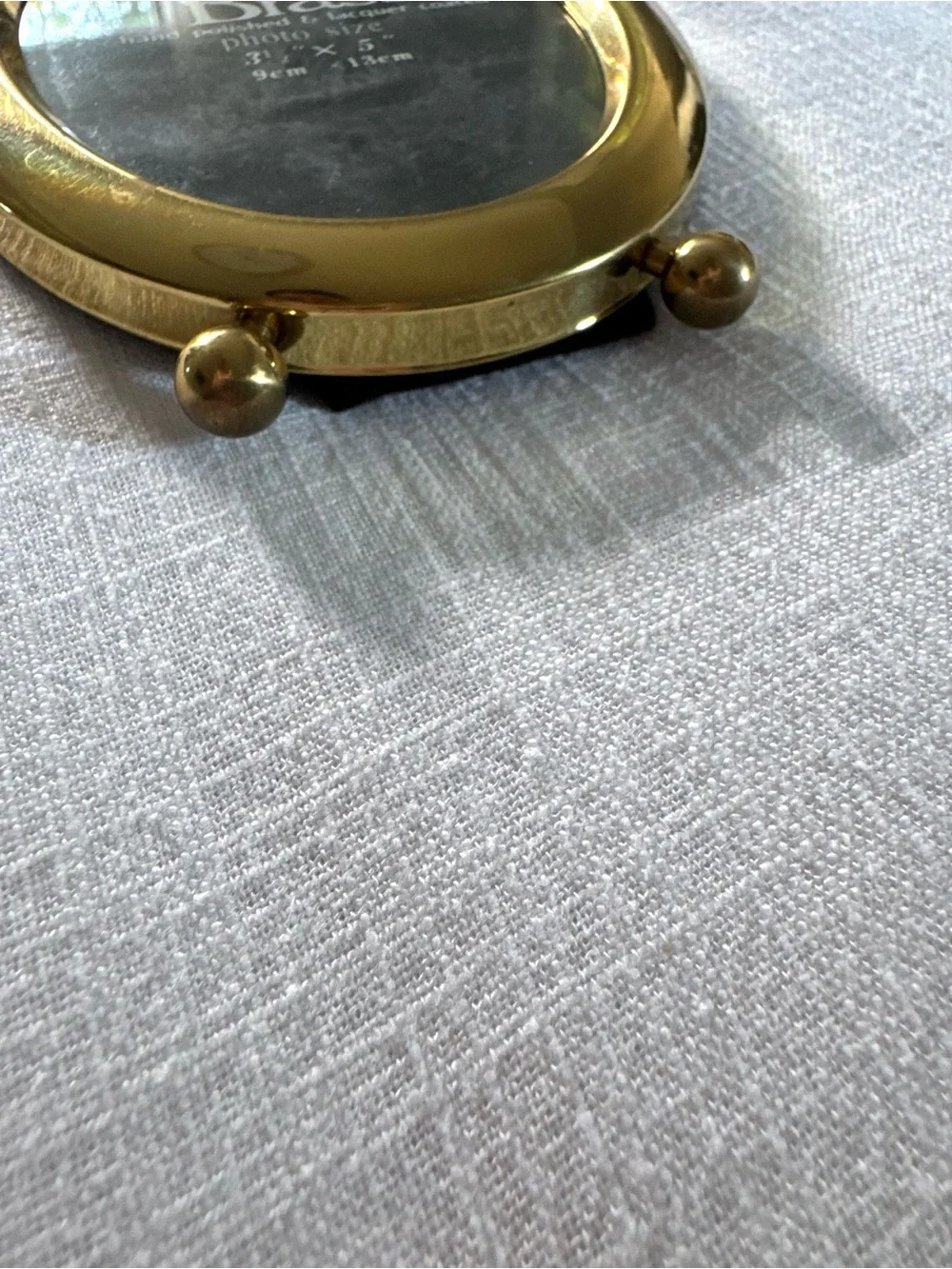 Solid Brass Vintage Oval 3”x 5” Picture Frame